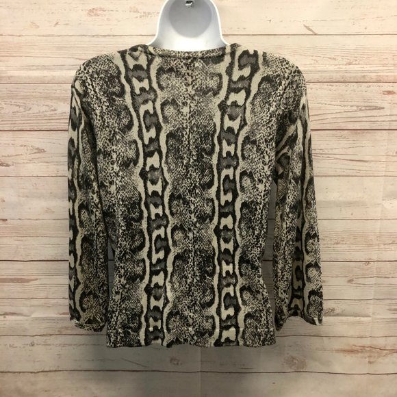 Charlotte Tarantola Snakeskin Print rhinestone accented sweater - Picture 2 of 8